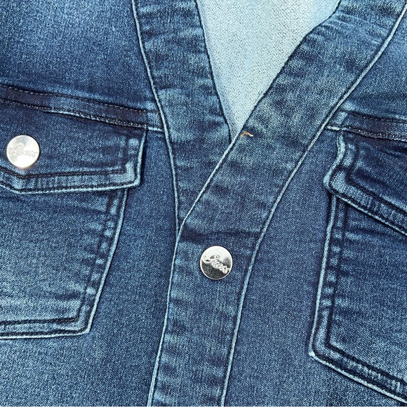 Guess Los Angeles Size Large Denim Stretch Dress with Snap Front - Picture 5 of 6